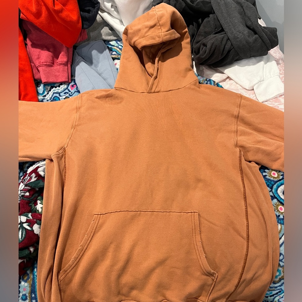 Orange Distressed Aerie Hoodie
